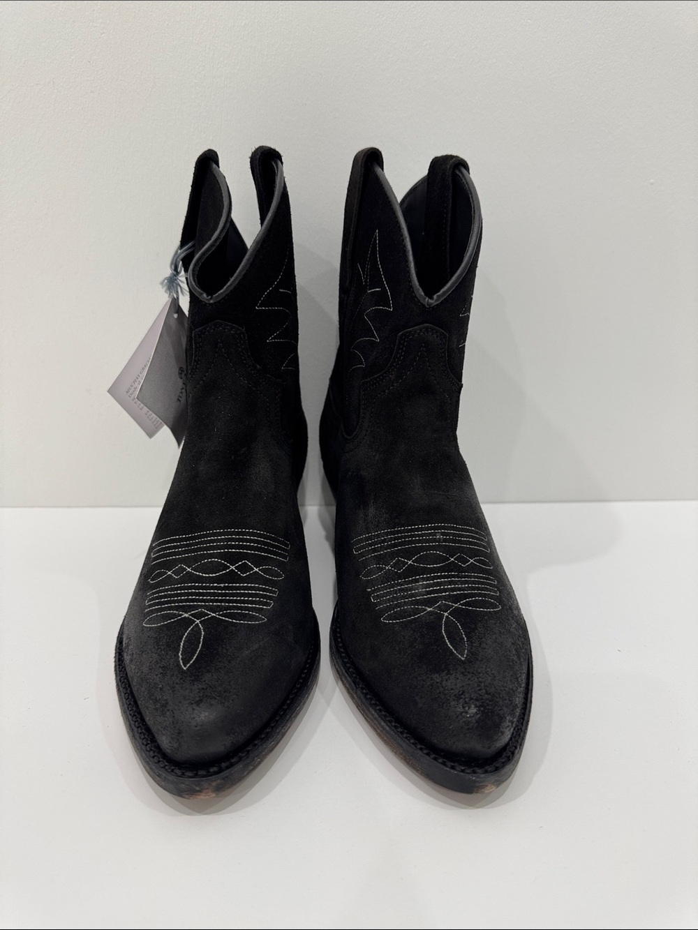 Tony Mora Handmade Western Cowboy Boots Size 36 2684 J LINI VINTAGE BLACK BRASH